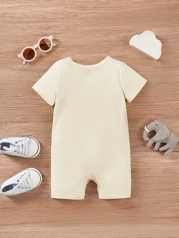 LULUKAKA Baby Boys Cute Cartoon Elephant Graphic Short-Sleeve Romper Outfit Unisex Infant Short-Sleeve Bodysuit, for Outdoor - Image 2