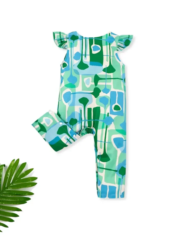 LULUKAKA Baby Girls' All-Over Print Romper, Casual Knit Polyester 95% Spandex 5% Blend, Medium Stretch, Regular Fit, All-Season Infant Bodysuit with Round Neck, for Outdoor - Image 2