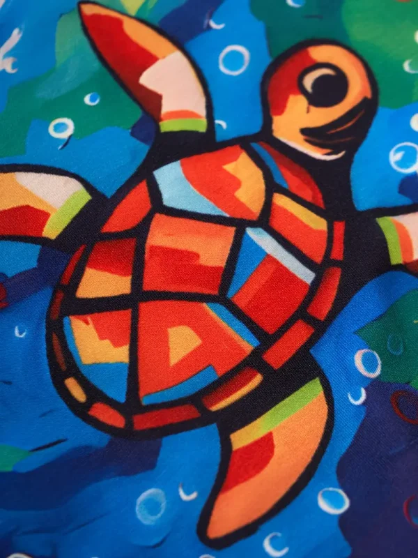 Adorable Sea Turtle Print Onesie for Baby Boys - Soft Polyester & Spandex Blend, Short Sleeve, Round Neck Romper - Perfect for Spring/Summer, LULUKAKA, Perfect for Outdoor - Image 5